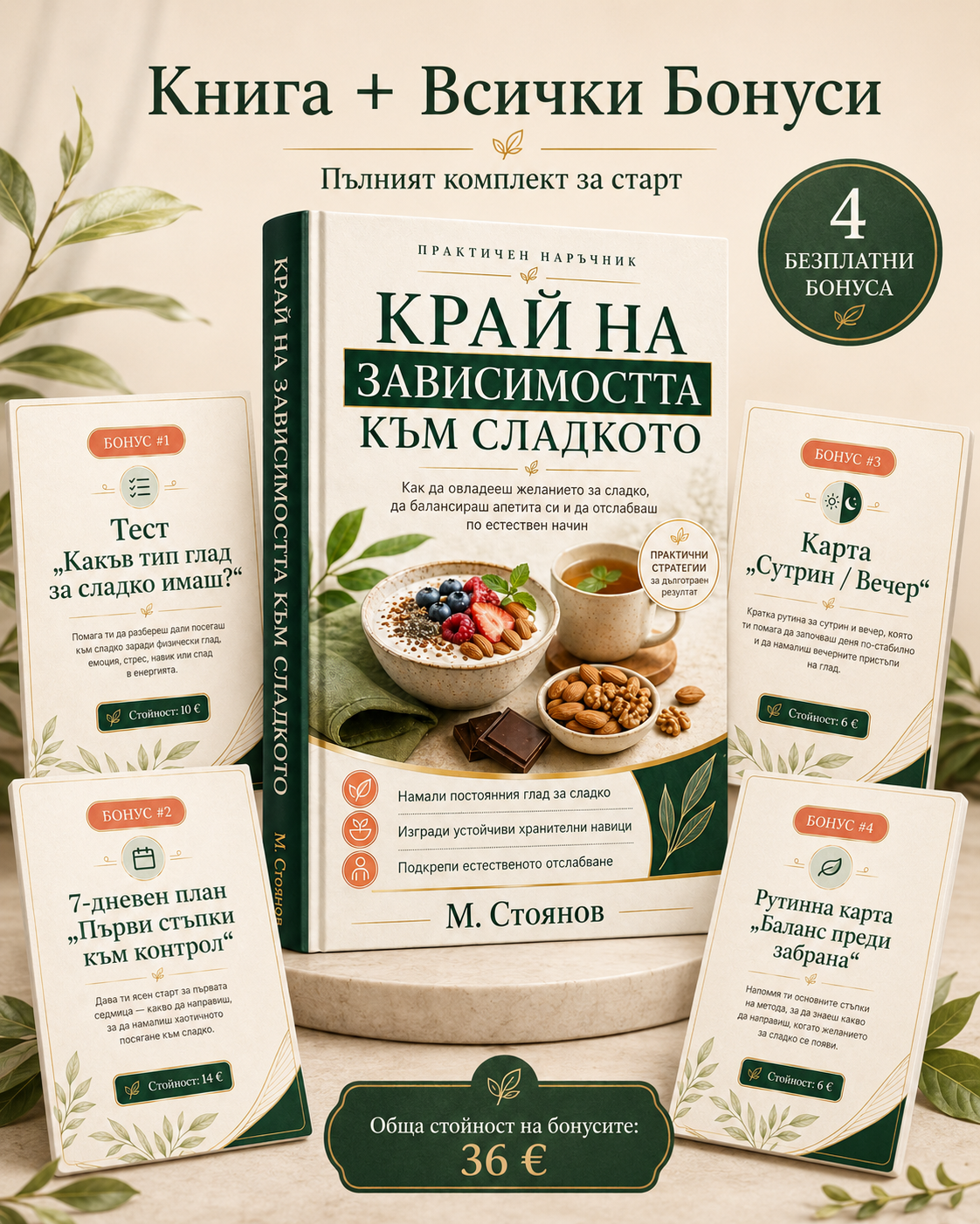 Книга „Край на зависимостта към сладкото“ с бонуси